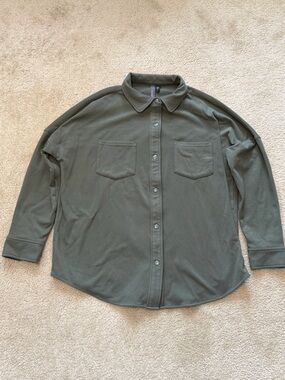 Mondetta Olive Green Soft Long Sleeve Button Down Shirt